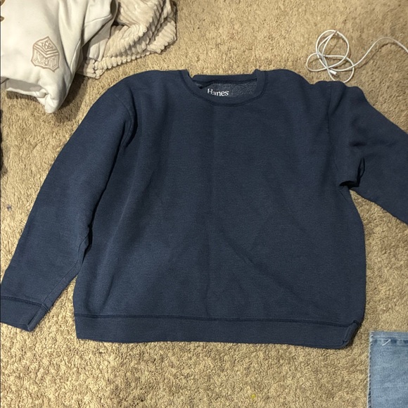Hanes Men's Deep Blue Crewneck Sweater - Picture 1 of 3